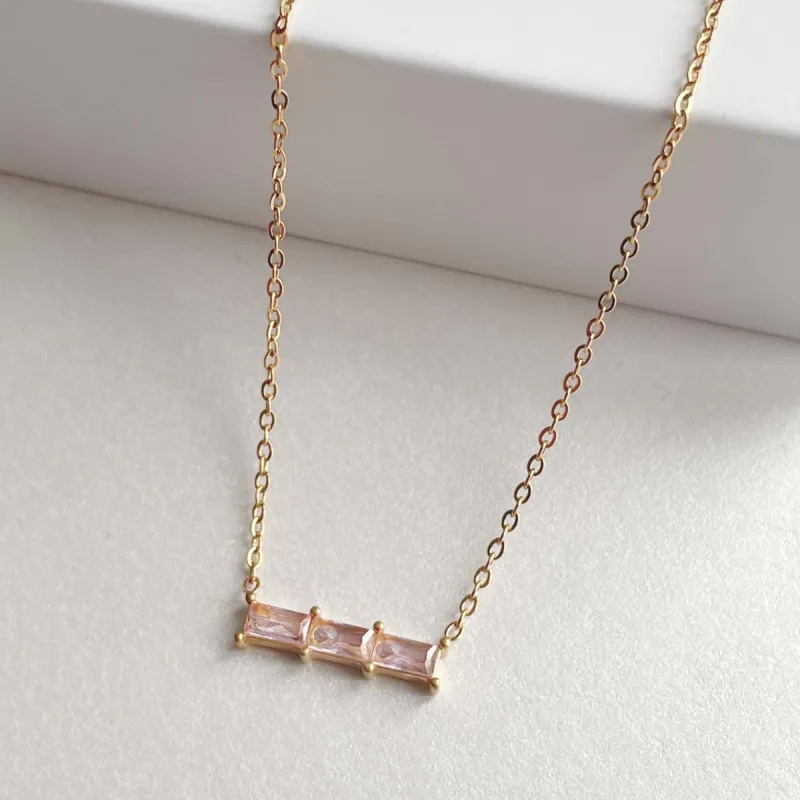 Gia Luxe 18k Gold Plated Blush Necklace sold by Luxe Tones