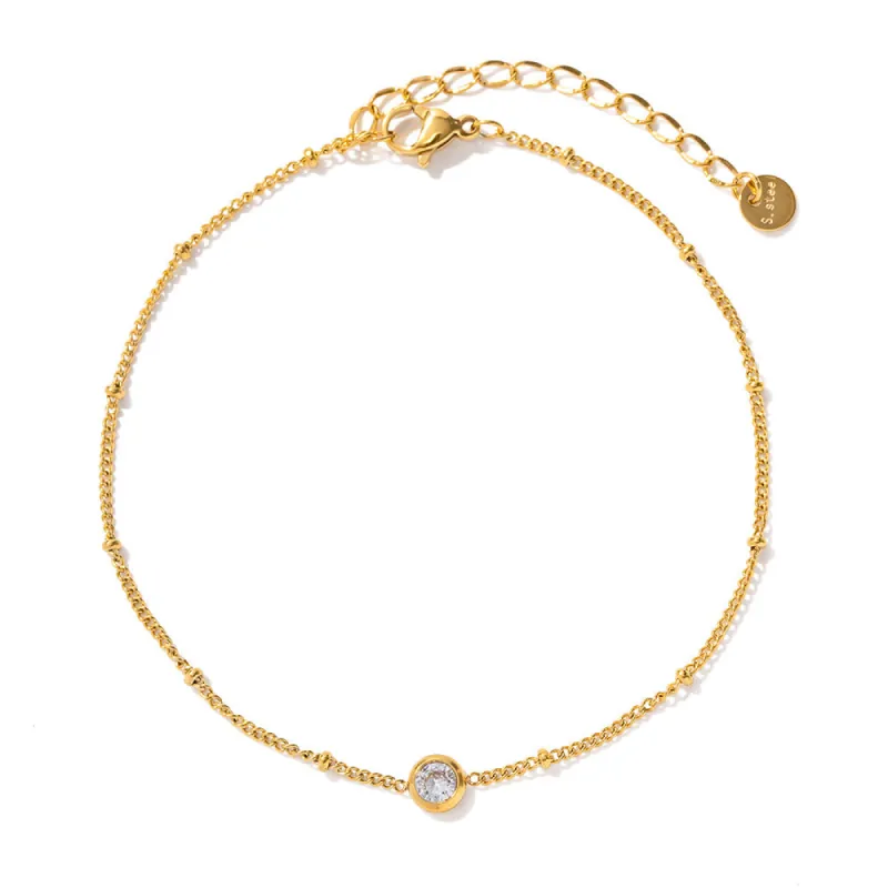 Abigail Luxe 18k Gold Plated Jewel Anklet sold by Luxe Tones