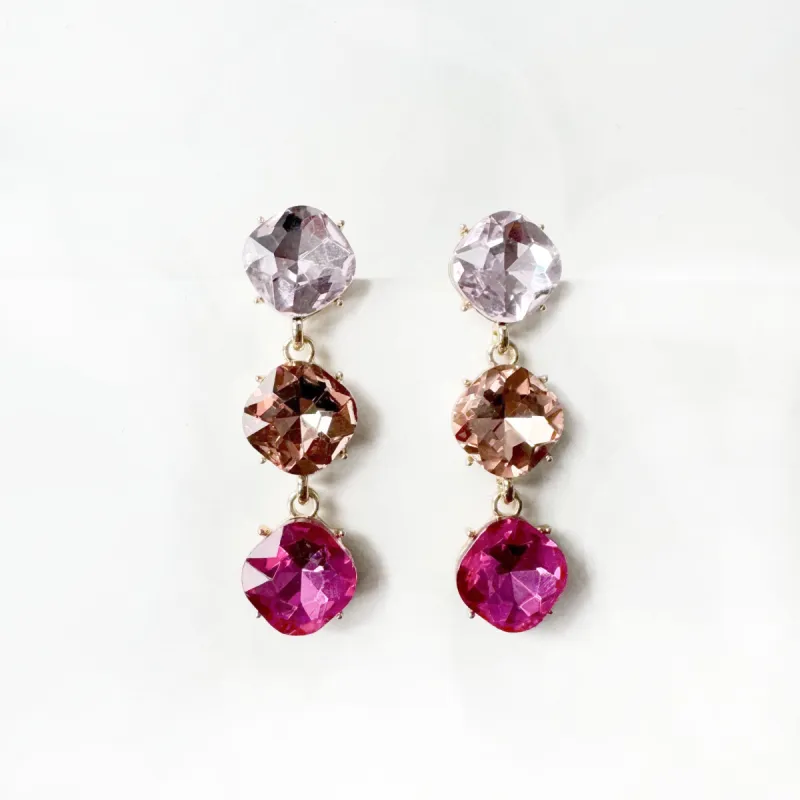 Cassiana Statement Blush Jewel Earrings sold by Luxe Tones