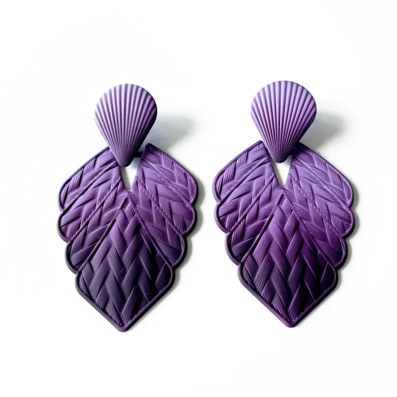 Mireya Purple Ombre Statement Earrings sold by Luxe Tones