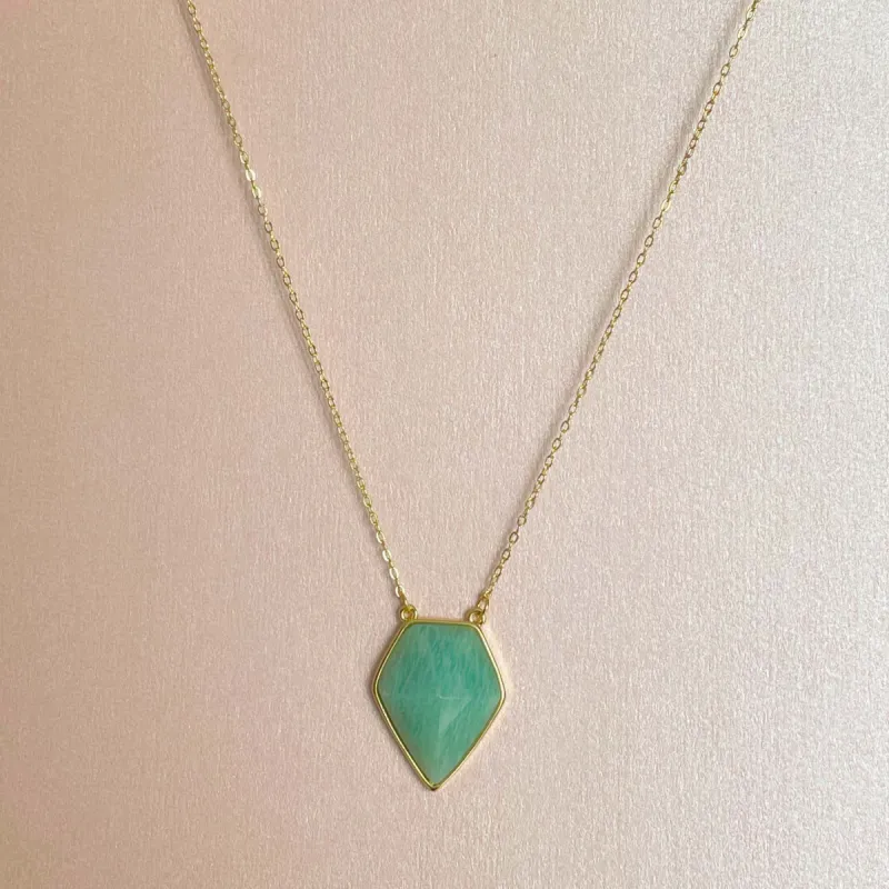 Athena Luxe Faceted Amazonite Necklace sold by Luxe Tones