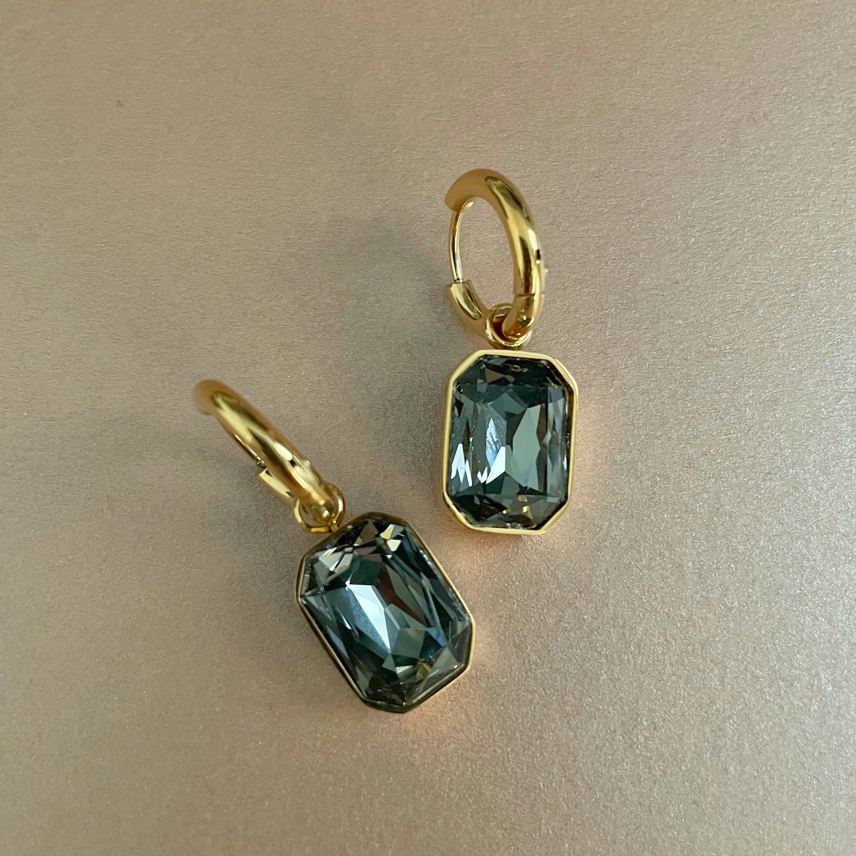 Rani Luxe 18k Gold Plated Smoke Jewel Earrings sold by Luxe Tones product image thumbnail 2