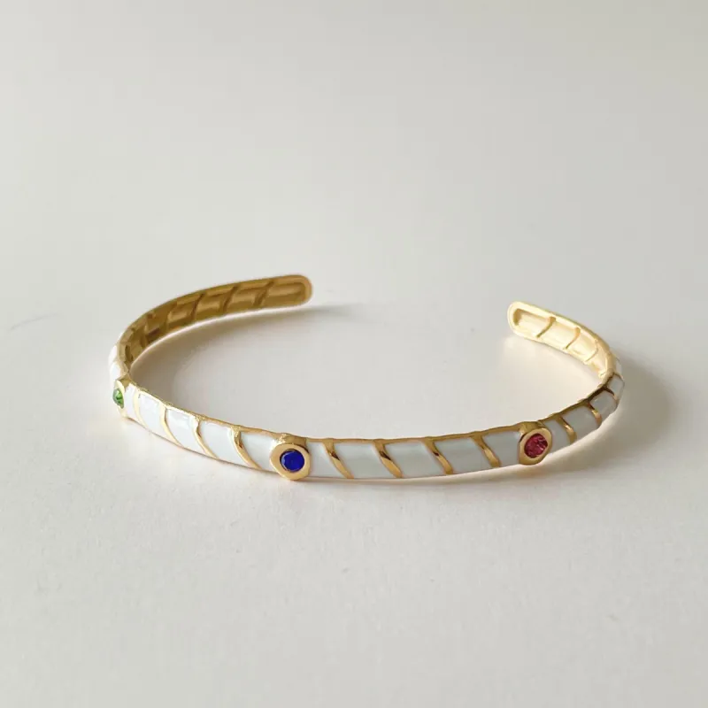 Kalinda Luxe 18k Gold Plated Enamel Cuff made by Luxe Tones