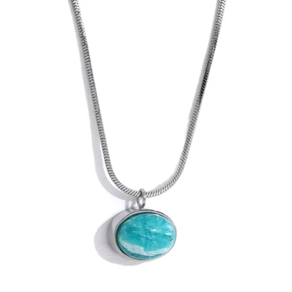 Mahika Turquoise Stone Pendant Necklace sold by Luxe Tones