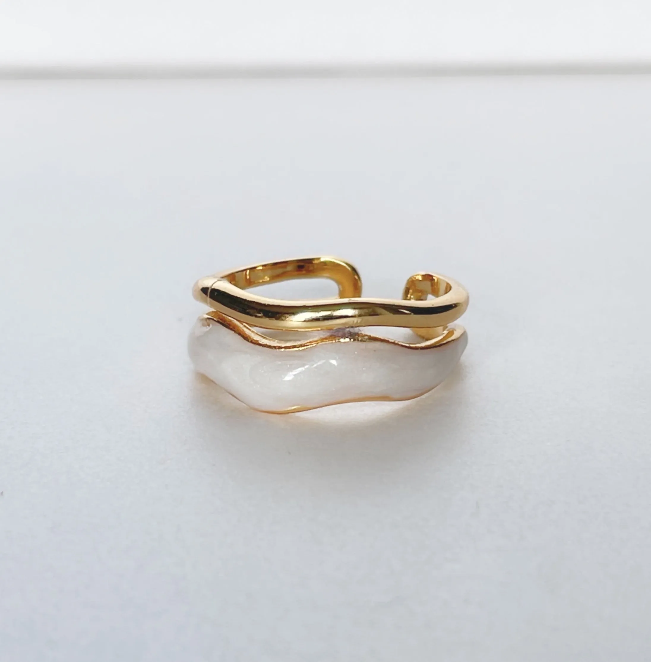 Jolie Wide Gold and Ivory Ring sold by Luxe Tones product image thumbnail 3