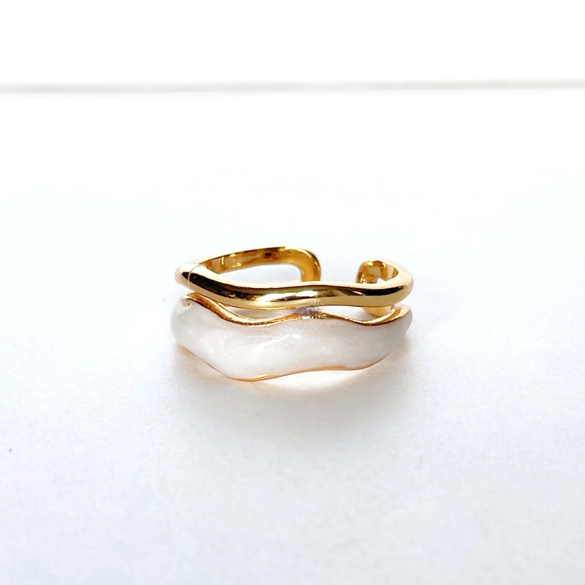 Jolie Wide Gold and Ivory Ring sold by Luxe Tones product image thumbnail 2