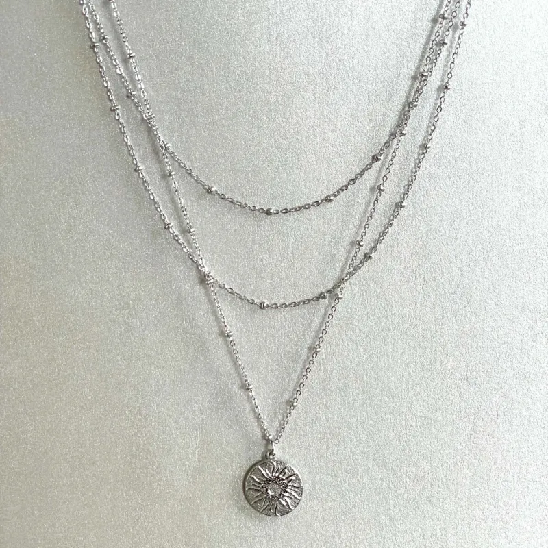 Orion Luxe Triple Layer Sunburst Necklace sold by Luxe Tones