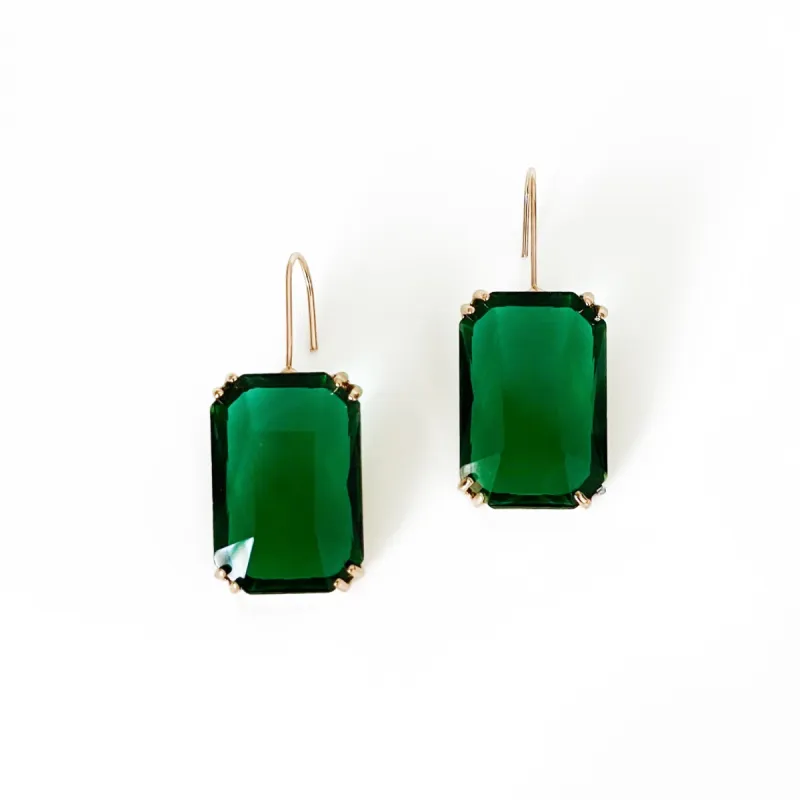 Zara Emerald Green Jewel Earrings sold by Luxe Tones