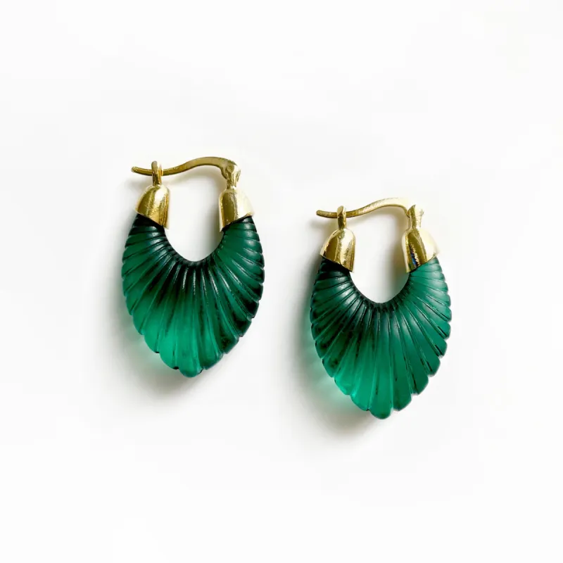 Audrey Forest Ridged Hoop Earrings sold by Luxe Tones