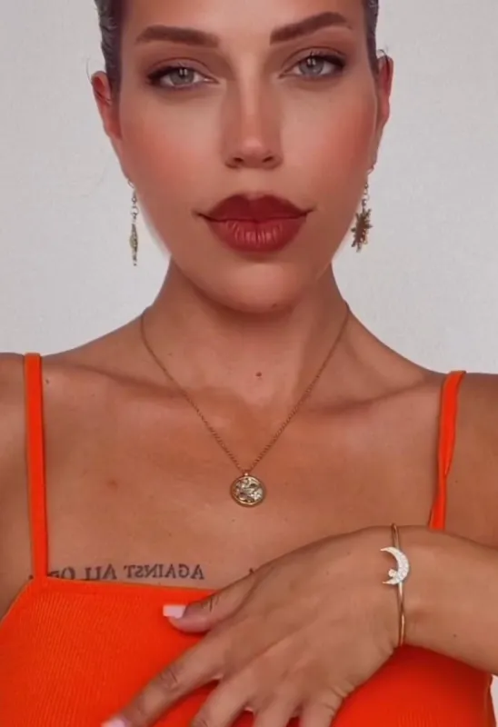 Neva Luxe 18k Gold Plated Reversible Celestial Pendant Necklace sold by Luxe Tones