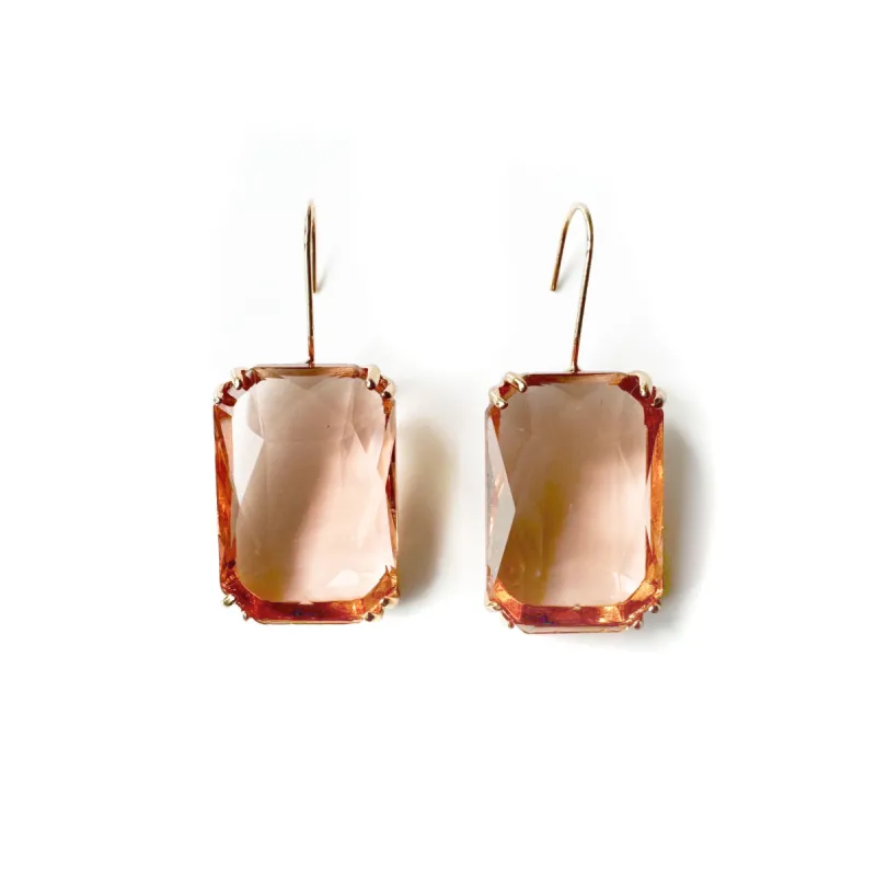 Zara Peach Jewel Earrings sold by Luxe Tones