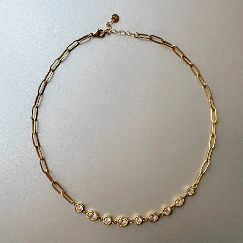 Mellie Luxe 18k Gold Plated Jewelled Necklace sold by Luxe Tones