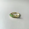 Eden Luxe 18k Gold Plated Green Multi Jewelled Ring sold by Luxe Tones