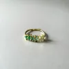 Eden Luxe 18k Gold Plated Green Multi Jewelled Ring sold by Luxe Tones