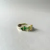 Eden Luxe 18k Gold Plated Green Multi Jewelled Ring sold by Luxe Tones