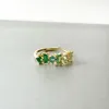 Eden Luxe 18k Gold Plated Green Multi Jewelled Ring sold by Luxe Tones