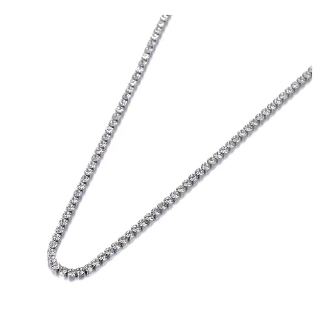 Elisa Silver Toned Jewelled Tennis Necklace sold by Luxe Tones
