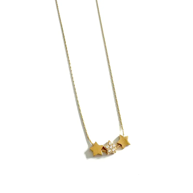 Cassiopeia Luxe 18k Gold Plated  Delicate Star Cluster Necklace sold by Luxe Tones