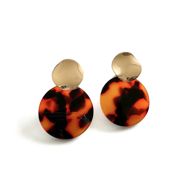 Eartha Tortoiseshell Clip On Earrings made by Luxe Tones