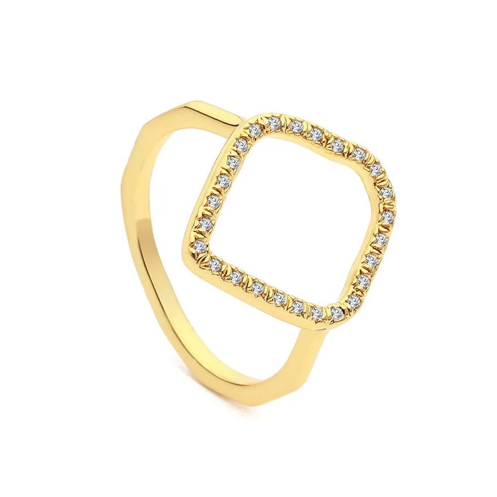 Jamie Luxe 18k Gold Plated Hollow Jewelled Ring sold by Luxe Tones product image thumbnail 2