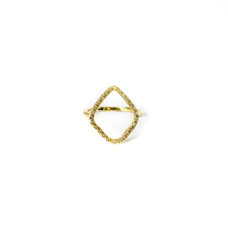 Jamie Luxe 18k Gold Plated Hollow Jewelled Ring sold by Luxe Tones
