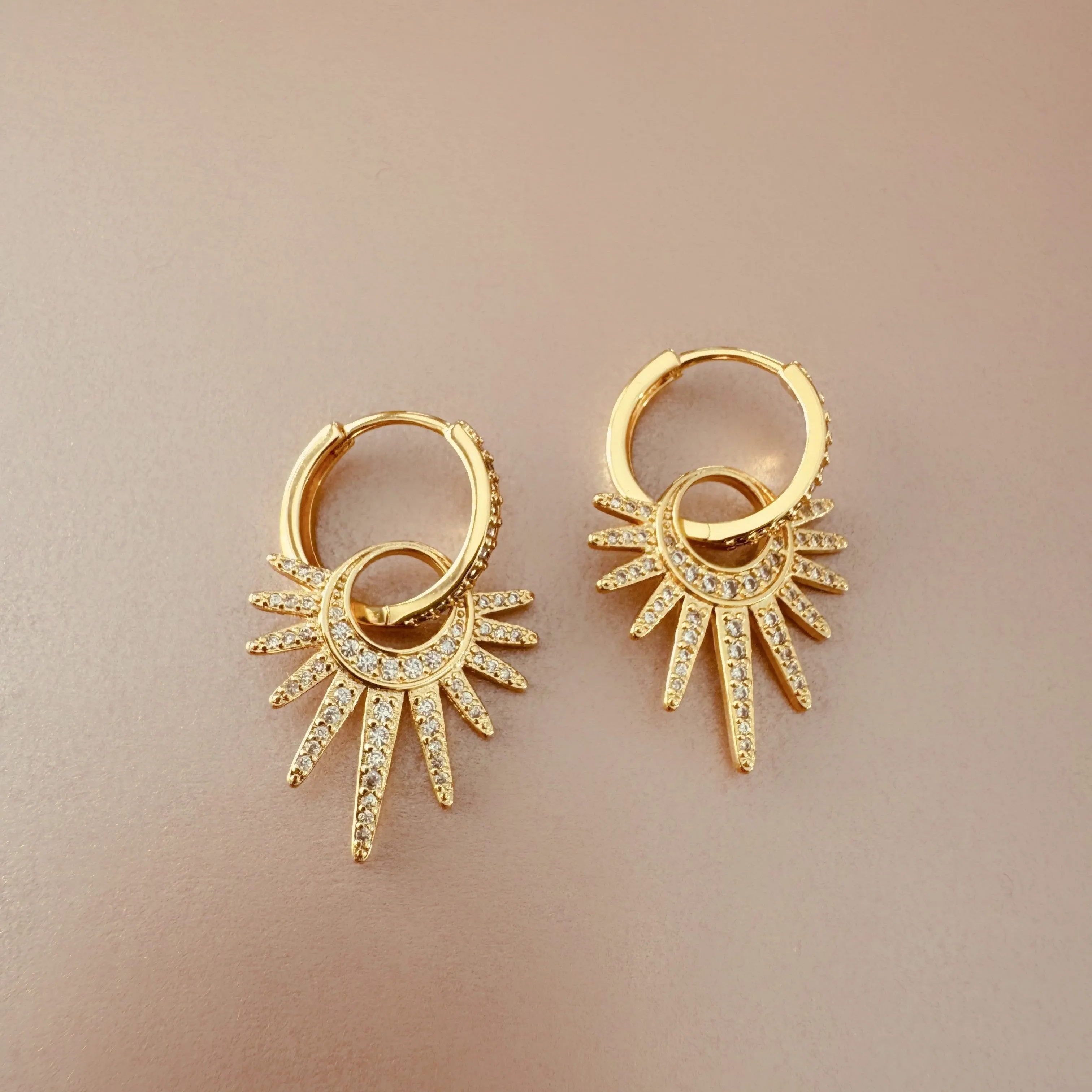 Nola Sunburst Charm Jewel Hoop Earring sold by Luxe Tones product image thumbnail 2