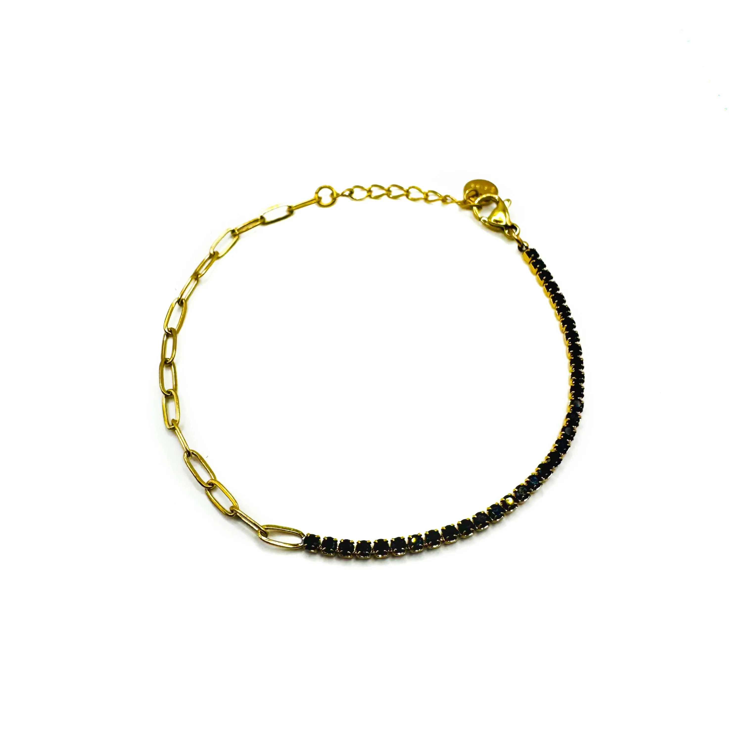 Milani Luxe 18k Gold Plated Bracelet With Black Crystal Detailing sold by Luxe Tones