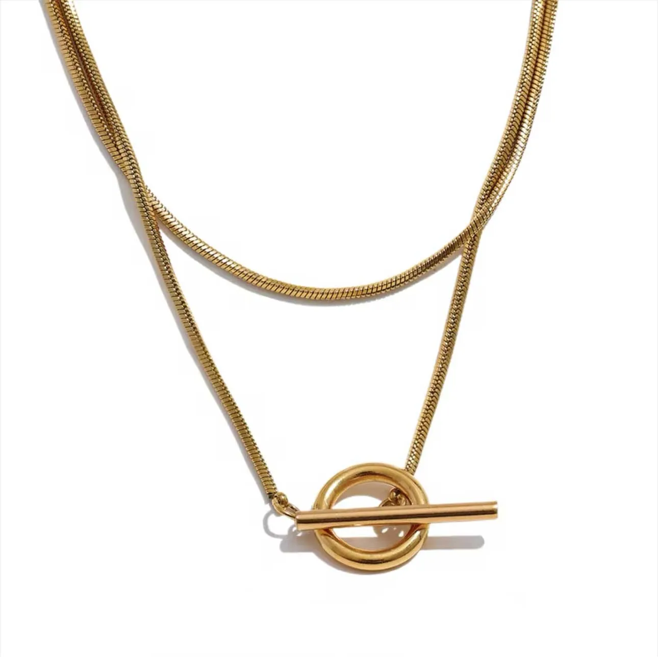 Matilda Luxe 18k Gold Plated Wraparound T Bar Necklace sold by Luxe Tones product image thumbnail 2