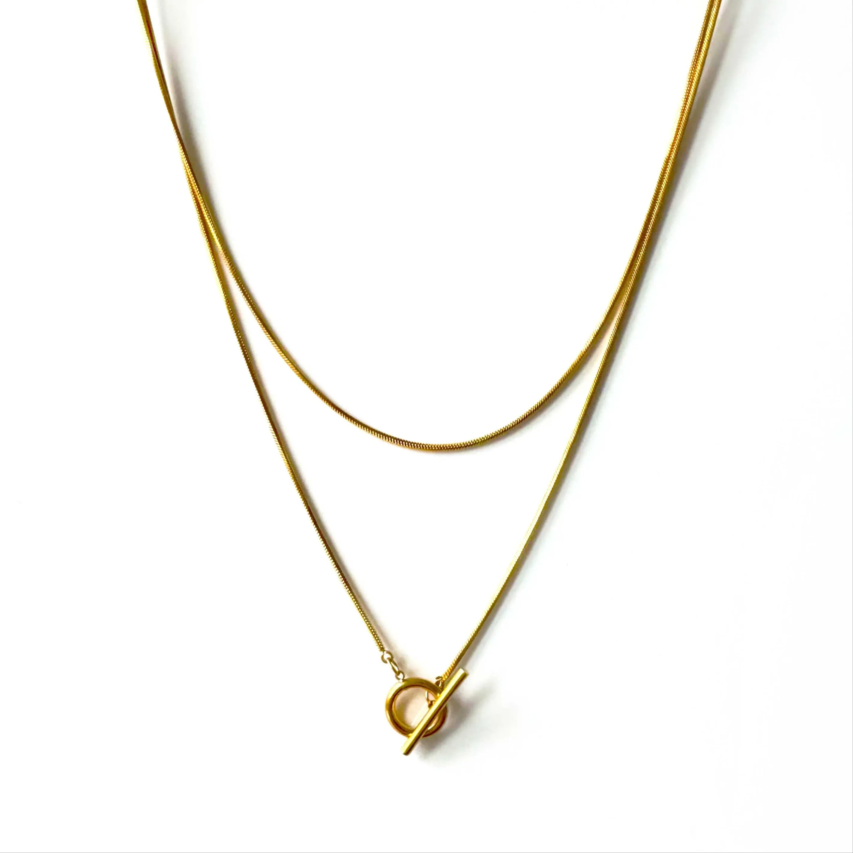Matilda Luxe 18k Gold Plated Wraparound T Bar Necklace sold by Luxe Tones