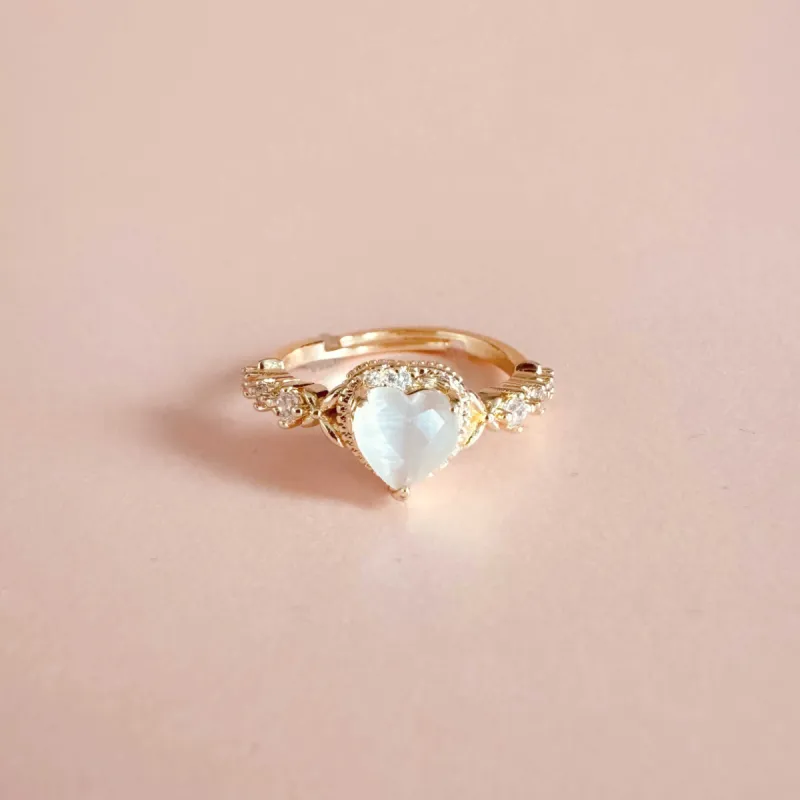 Valentina Vintage Inspired Adjustable Heart Ring sold by Luxe Tones