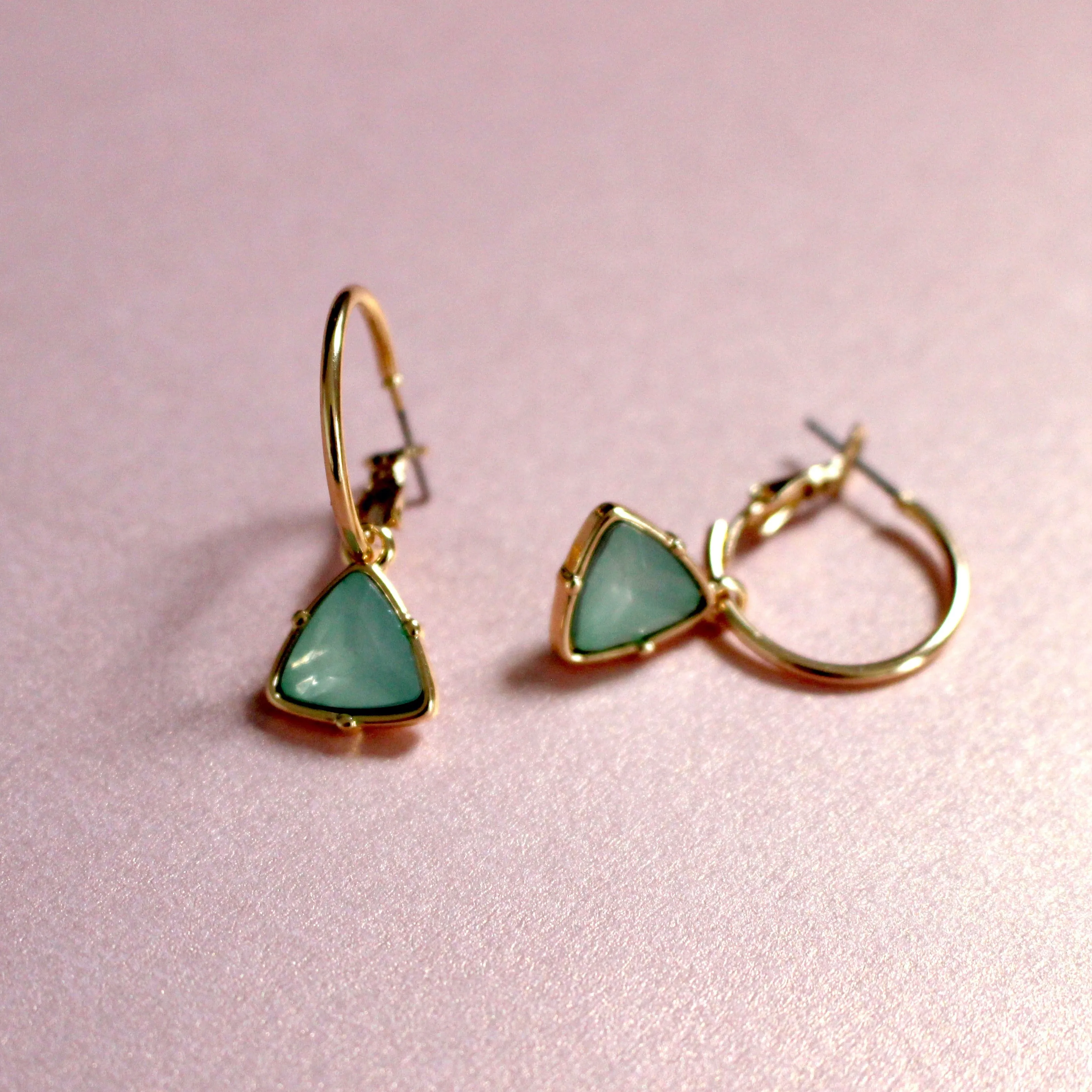 FREE GIFT | Holly Aqua Gem Hoop Earrings sold by Luxe Tones