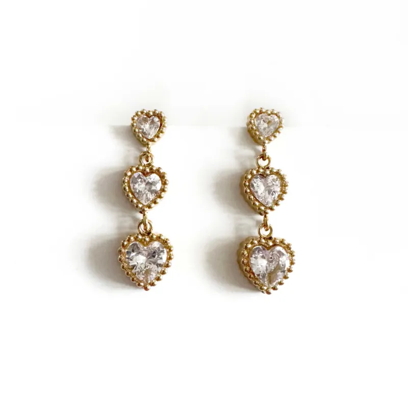 Ariana Luxe 18k Gold Plated Delicate Heart Earrings sold by Luxe Tones
