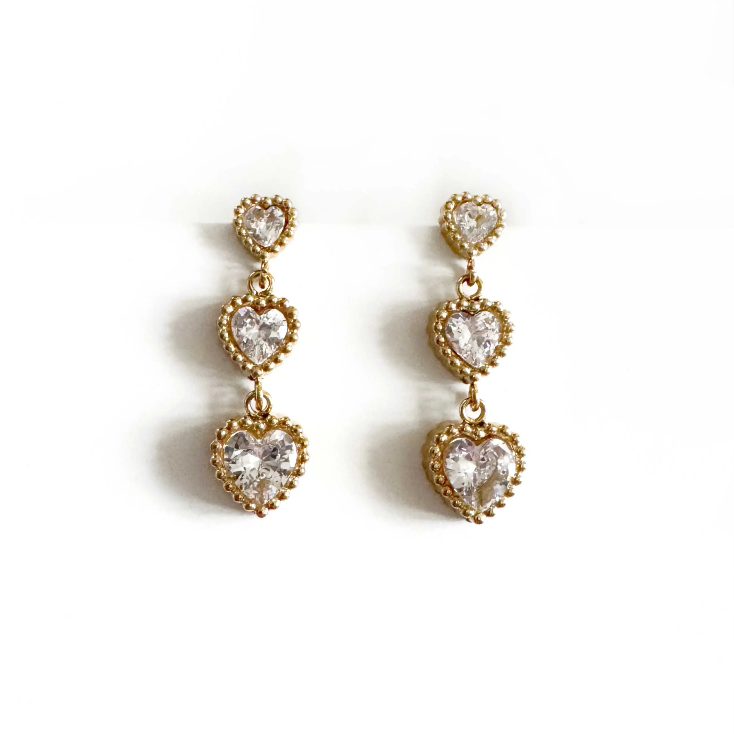 Ariana Luxe 18k Gold Plated Delicate Heart Earrings sold by Luxe Tones product image thumbnail 2