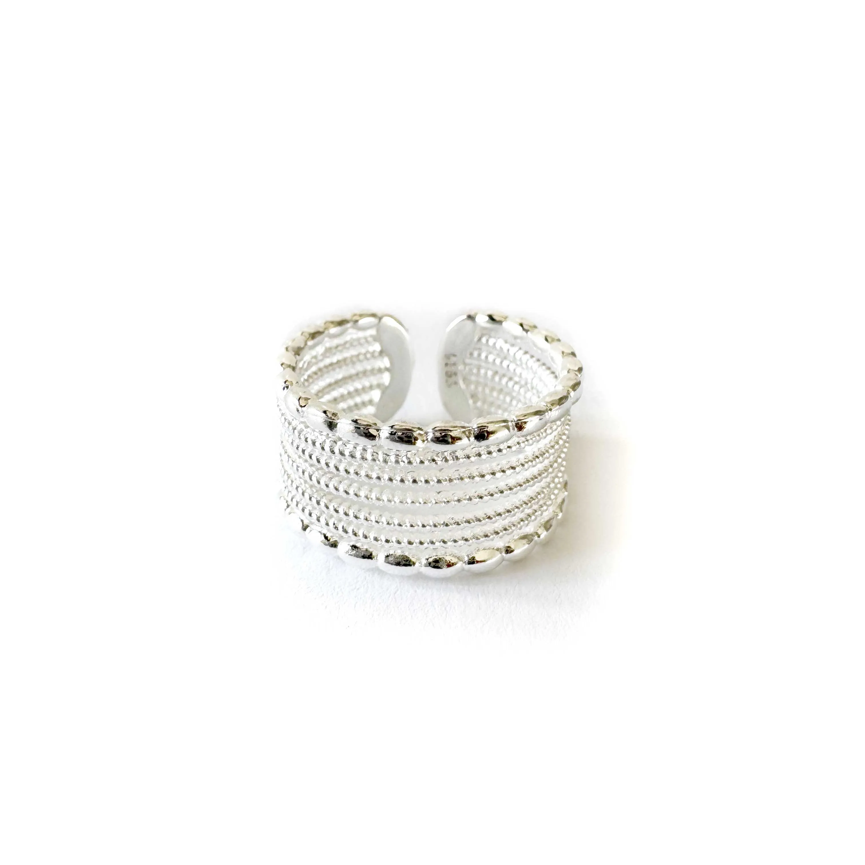 Saafi Silver Contemporary Wide Band Statement Ring sold by Luxe Tones