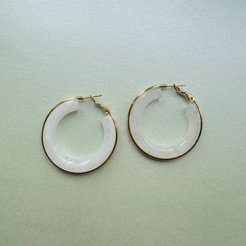 Oreilia Whi Semi Transparent Hoop Earrings sold by Luxe Tones