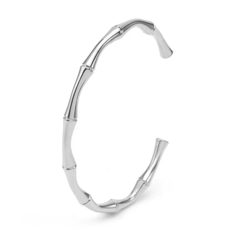 Kenzo Stainless Steel Open Bamboo Bracelet sold by Luxe Tones