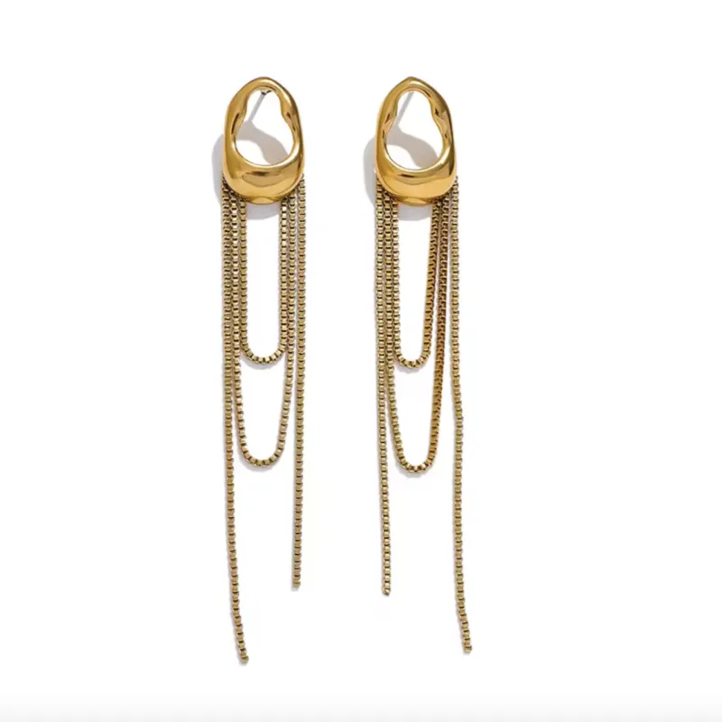 Sofi Luxe 18k Gold Plated Drape Earrings sold by Luxe Tones
