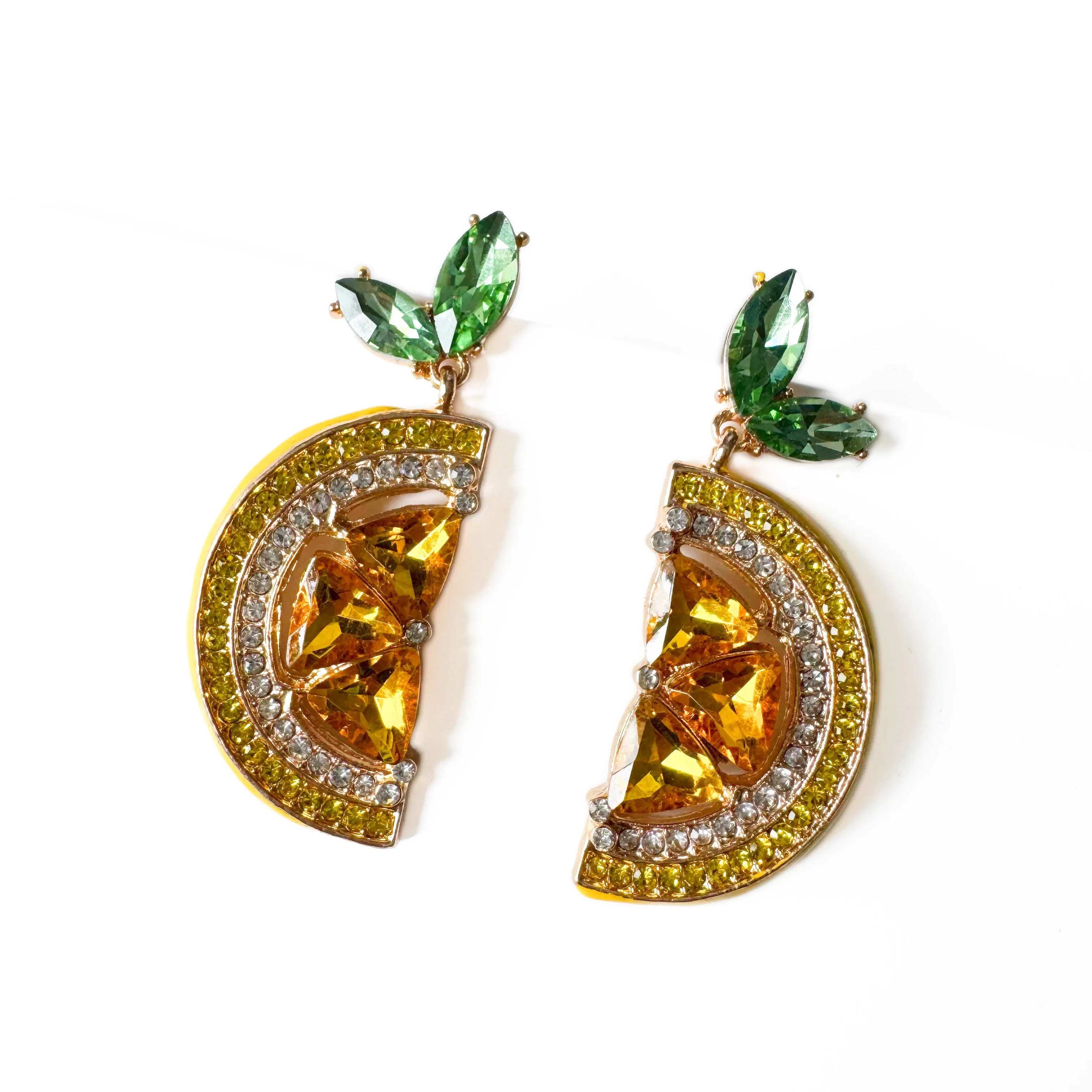 Anais Jewelled Bold Statement Lemon Slice Earrings sold by Luxe Tones product image thumbnail 2