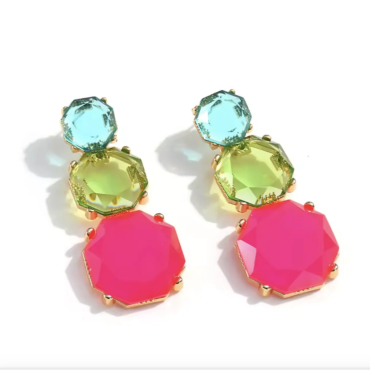 Nola Large Bold Colour Pop Statement Dangle Earrings sold by Luxe Tones product image thumbnail 2
