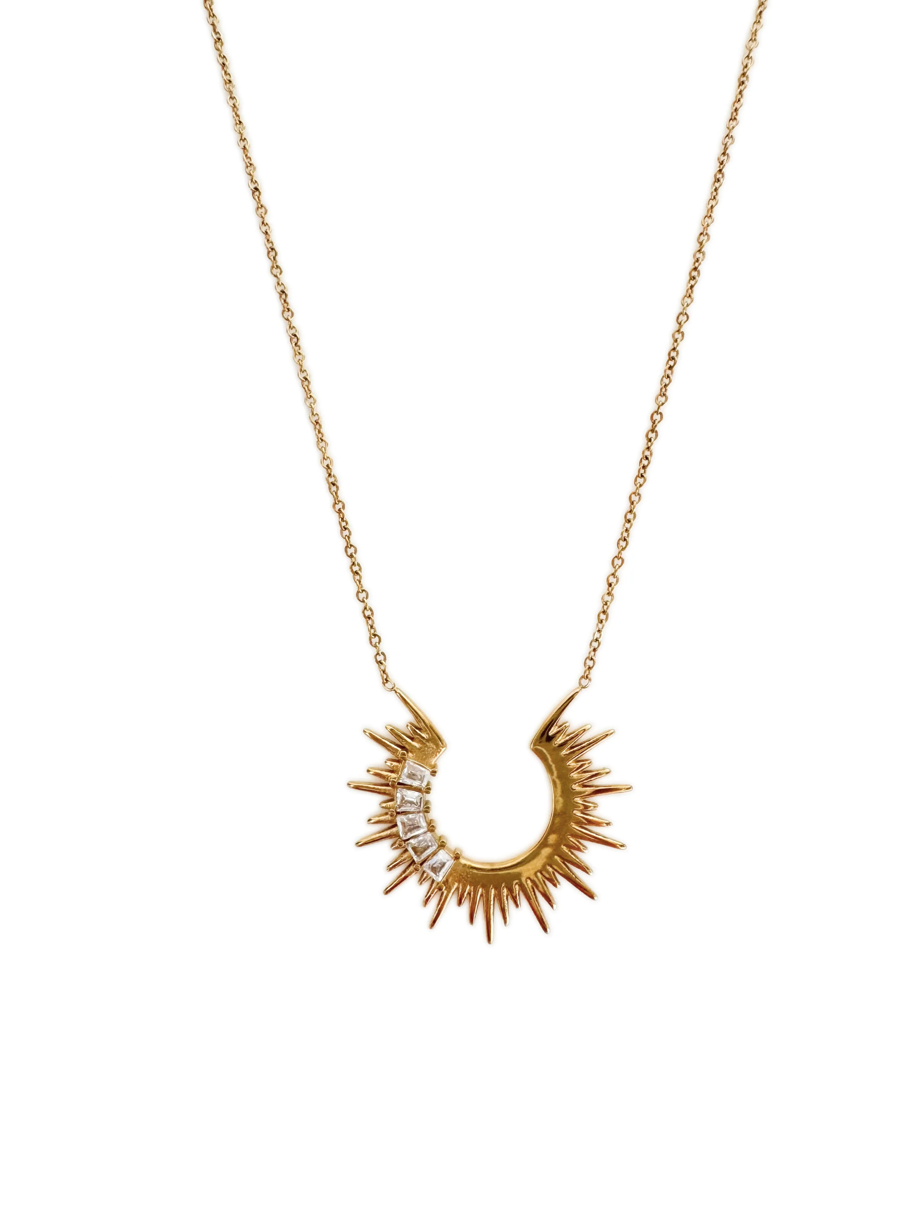 Solaris Luxe 18k Gold Plated Sunburst Pendant Necklace sold by Luxe Tones