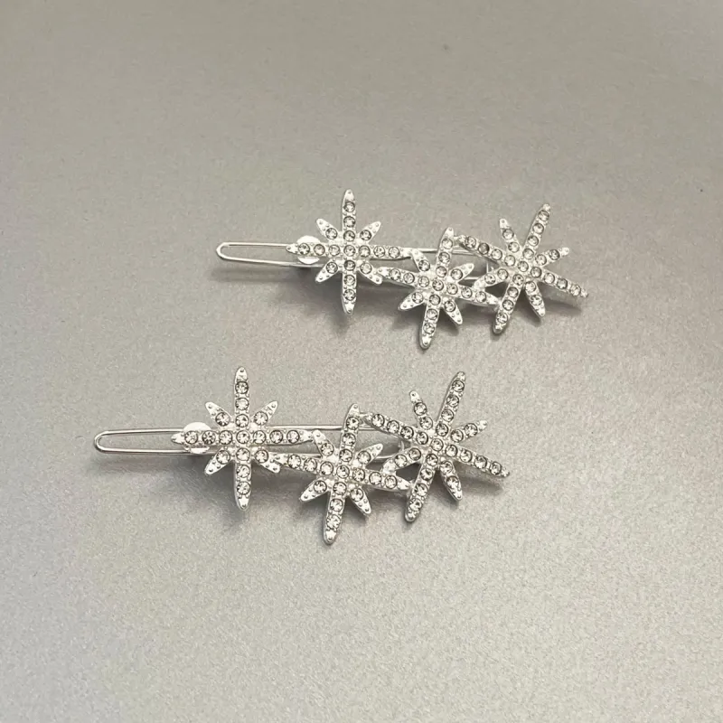 Solonia Silver Starburst Hair Clip Set sold by Luxe Tones