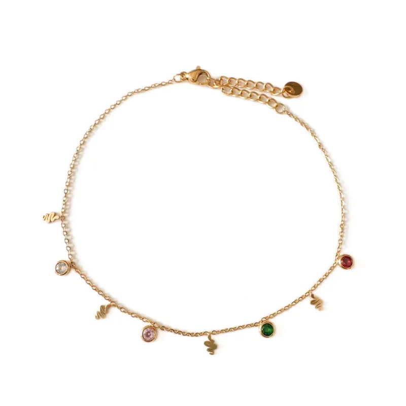 Vespera Luxe 18k Gold Plated Charm Anklet sold by Luxe Tones