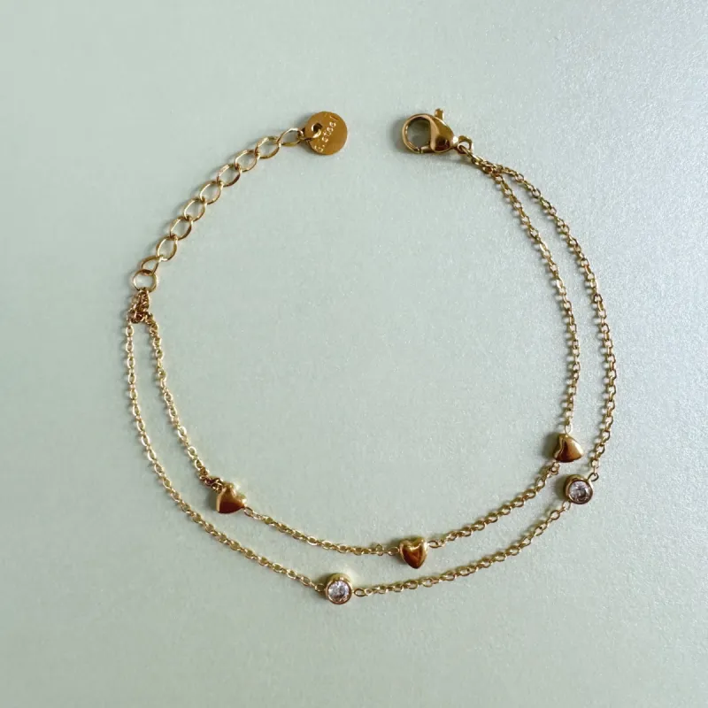 Essie Luxe 18k Gold Plated Heart Bracelet sold by Luxe Tones