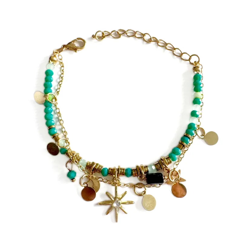 Gaia Boho Beaded Double Layer Bracelet sold by Luxe Tones