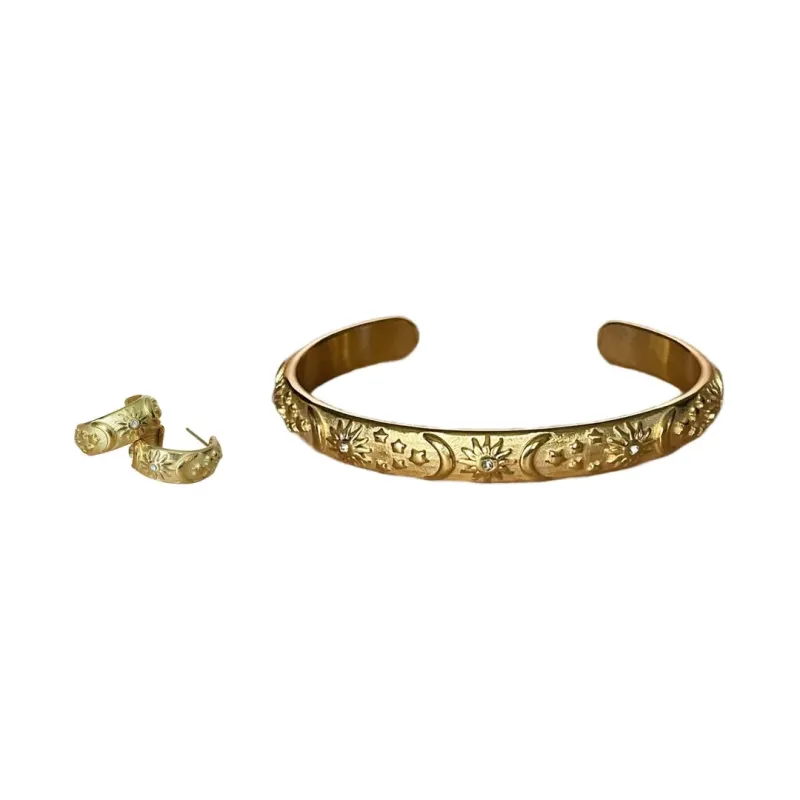 The Luxe Helia Earrings & Bangle Set sold by Luxe Tones