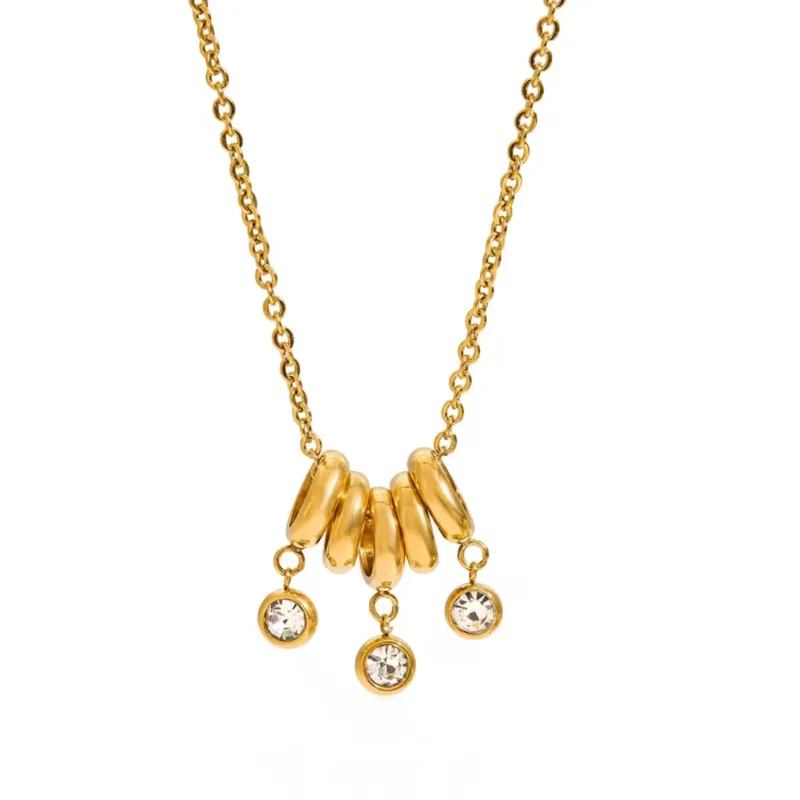 Ruby Luxe 18k Gold Plated Necklace with Crystal Charms sold by Luxe Tones