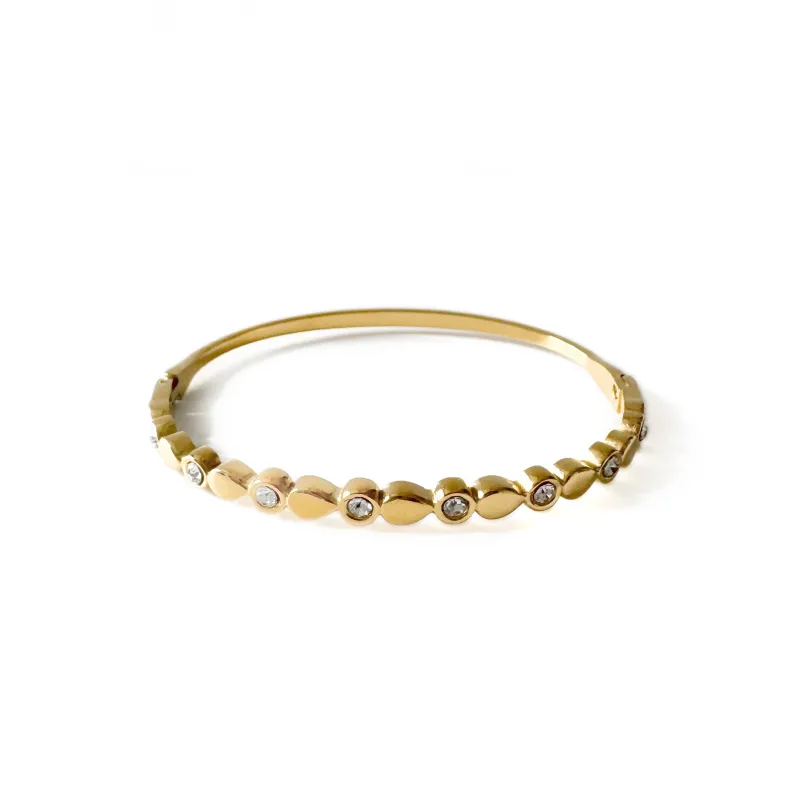 Mira Luxe 18k Gold Plated Crystal Bangle sold by Luxe Tones