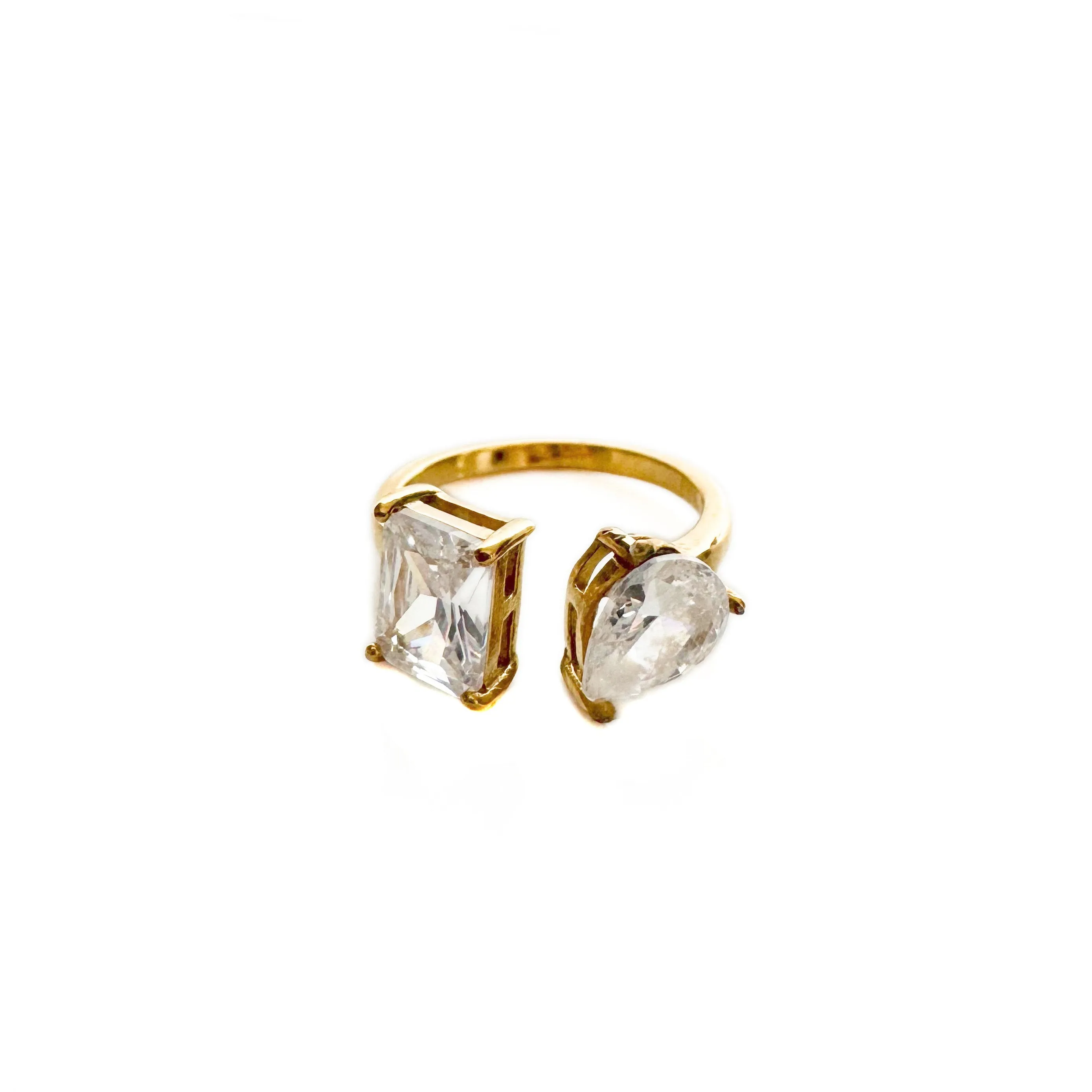 Lanie Luxe 18k Gold Plated Asymmetric Jewel Ring sold by Luxe Tones product image thumbnail 3