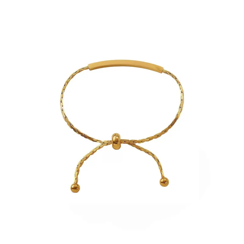 Novie Luxe 18k Gold Adjustable Plated Bar Bracelet sold by Luxe Tones