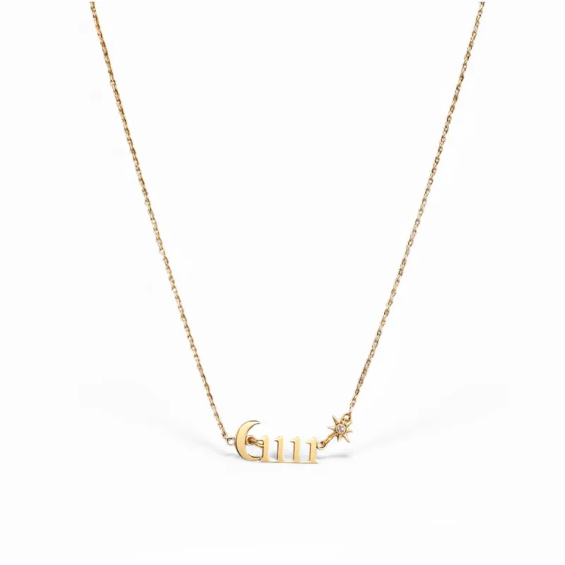 Angel Luxe 18k Gold Plated 1111 Manifest Necklace sold by Luxe Tones